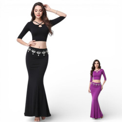 Costume de danse orientale 2 pièces buste croisé - 1