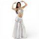 Tenue de danse orientale blanc et argent 3 pièces - 1