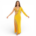 Robe baladi/Saidi de danse orientale jaune