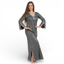 Robe baladi/Saidi de danse orientale noire et argent