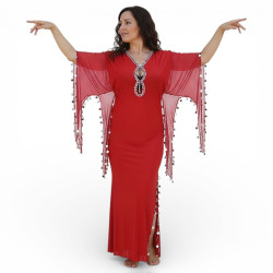 Robe baladi / Saidi de danse orientale rouge - 1