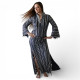 Robe baladi de danse orientale bleu nuit et argent - 1