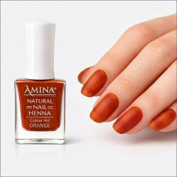 AMINA Natural Nail Henna Orange avec rendu henné naturel sur ongles