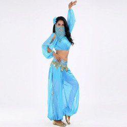Tenue orientale top sarouel bleu ciel - 1