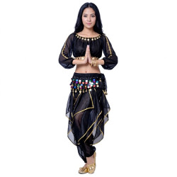 Costume de danse orientale noir Femme 3 pièces - 3