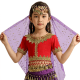 Voile de tête pour enfant de danse orientale à paillettes violet - 1