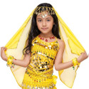 Voile de tête de danse orientale enfant jaune