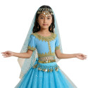 Voile de tête pour enfant de danse orientale à paillettes bleu ciel