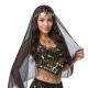 Voile de danse orientale et bollywood pour la tête noir - 1
