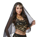 Voile de danse orientale et bollywood pour la tête noir