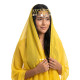 Voile de danse orientale et bollywood pour la tête jaune - 1
