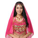 Voile de danse orientale et bollywood pour la tête fuschia - 1