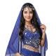 Voile de danse orientale et bollywood pour la tête bleu nuit - 1
