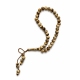 Tasbih pas cher 33 grains couleur cacao avec perles marbrées et marquage noir pour dhikr quotidien