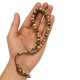 Tasbih 33 grains couleur cacao en perles lisses marbrées, chapelet musulman pour dhikr quotidien