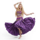 Tenue de danse orientale femme violette satin – top et jupe 2 pièces - 1