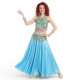 Tenue danse orientale bleu ciel satinée - 1