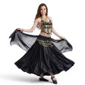 Tenue danse orientale noire satinée 2 pièces