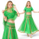 Costume de danse indienne adulte 2 pièces vert et or - 1