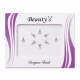 Bindi indien argenté autocollant avec strass en paquet blanc et violet sur fond blanc