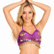 Top de danse orientale à sequins dorés violet - 1