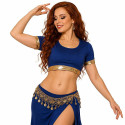 Choli bleu roy et doré