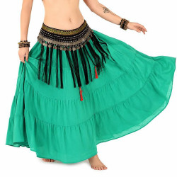 Grande jupe de danse orientale Tribal vert 