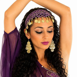 Serre tête filet de danse orientale violet foncé - 1