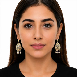 Boucles d'oreilles orientales ovale et grelots dorés - 1