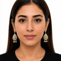 Boucles d'oreilles orientales ovale et grelots dorés
