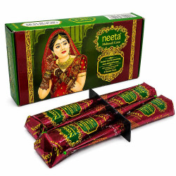 Boîte de 4 cônes de henné naturel Neeta 25 g prêts à l'emploi couleur brun