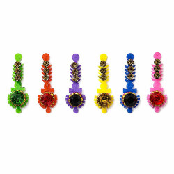 Lot de 6 bindis autocollants indiens à strass colorés