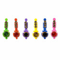 Lot de 6 bindis autocollants indiens fantaisie – Bijoux de front colorés