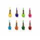 Lot de 8 mini bindis autocollants indiens multicolores avec strass décoratifs