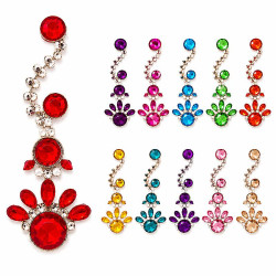 Grand bindi indien autocollant de 25 mm vendu à l'unité avec strass colorés