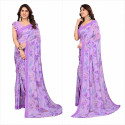 Sari lavande floral romantique pour femme