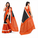 Sari orange traditionnel pour festival indien et célébration culturelle