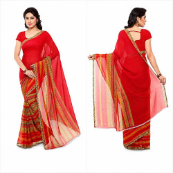 Sari rouge traditionnel pour mariage indien et cérémonie familiale