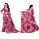 Sari rose tropical coloré aux motifs exotiques pour femme élégante