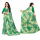 Sari vert tropical léger pour été et vacances avec motifs inspirés de la nature