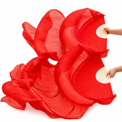 Fan veil rouge de danse orientale synthetique