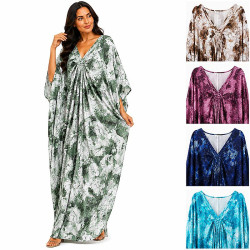 Décolleté en V de la djellaba femme coupe papillon et aperçu des coloris disponibles