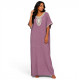 Djellaba femme strass rose mauve légère au style élégant et confortable.