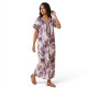 Djellaba femme Toile de Jouy manches courtes violet