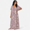 Djellaba femme fleurie longue à col brodé – Imprimé floral du M au 3XL