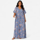 Djellaba femme fleurie longue à col brodé – Imprimé floral du M au 3XL - 4