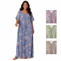 Djellaba femme fleurie longue à col brodé – Imprimé floral du M au 3XL