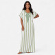 Djellaba femme rayée en coton ornée de strass - 3