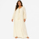 Djellaba femme à motifs dorés manches longues - 3