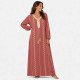 Djellaba femme à motifs dorés manches longues - 4